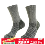 拓路者美利奴羊毛袜女透气防臭户外减震加厚徒步袜登山防滑男士袜子冬季 松针绿 24-26/L（42-44码）,中长筒袜