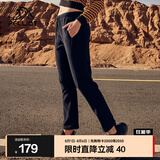 伯希和抓绒裤男女秋防风保暖休闲长裤摇粒绒直筒户外运动卫裤 女曜石黑 XL