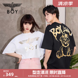 BOY LONDON【范丞丞同款】夏季短袖情侣小熊涂鸦满印潮牌T恤N01019 黑色 L 此款偏大，建议拍小一码