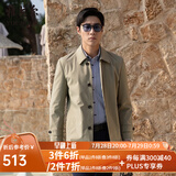 雅戈尔（YOUNGOR）风衣男翻领单风衣锦纶耐穿舒适透气男士上衣外套 GYDF424995YQA卡其 2XL 185/104A