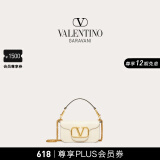 华伦天奴VALENTINO[礼物]女士 LOCO 小号小牛皮手袋链条包 清澈白 均码