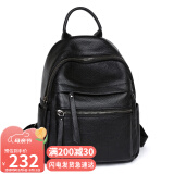 viney牛皮双肩包女学生书包轻便旅游旅行背包轻奢电脑包生日礼物送女友