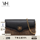 VANESSA HOGAN VH女包太阳神系列贝伦信封包轻奢斜挎包链条包纪念日礼物送女友 黑色