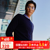 雅戈尔（YOUNGOR）羊毛衫男全绵羊毛羊毛衫舒适暖和厚度适中温暖舒适可内搭翻领衬衫 VYQW639994FYA藏青 M 100cm