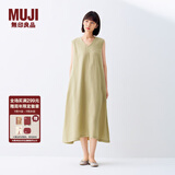 无印良品（MUJI）女式 棉 汉麻 无袖连衣裙女装裙子夏季 连身裙长裙 BCD91C5S 黄色 S （155/80A）