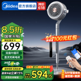 美的（Midea）空气循环扇电风扇家用立式遥控落地扇空调扇涡轮换气扇循环对流3D摇头电扇轻音低噪大风力风扇 【净离子除菌·前后双扇叶】APP互联智控