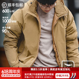 马登工装 美式复古白鸭绒连帽羽绒服男冬防风保暖外套90绒新年防寒服 卡其色 XL （155-170斤）