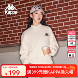 卡帕（Kappa）套头衫情侣男女宽松运动卫衣休闲圆领外套休闲上衣长袖K0CZ2WT93V 浪漫白-011 L