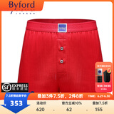 百富（BYFORD）男士平角裤棉柔软男内裤中腰四角无痕运动商场款裤衩送礼红MW935 MW935红色-前禁一片布舒适- 1条 L