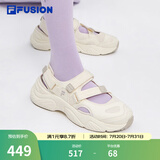 斐乐（FILA）FUSION斐乐玛丽珍凉鞋女鞋新款凉拖魔术贴海螺沙滩鞋 古白色/燕麦色-AO 36.5