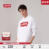 Levi's【特价来袭】李维斯情侣同款经典宽松休闲logo套头连帽卫衣 白色 19622-0018 XS