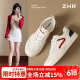 ZHR女鞋经典撞色百搭小白鞋女韩版港风平底休闲鞋子女 AT07F 米蓝 37