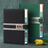 法拉蒙 2026年日程本365日一天一页时间管理每日计划表工作笔记本本子加厚手册便携手帐本可定制 A5-黑色