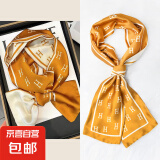 【关晓彤同款】新品丝巾细长长丝巾女士秋季搭配衬衫西装装饰 H字母黄色 14*150CM