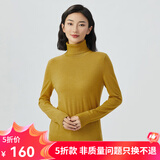 哥弟真的好（GIRDEAR）女装高领葱纱羊毛打底针织衫女A300975 姜黄 S (2码)