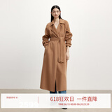 伊芙丽【高智大衣】伊芙丽白月光气质羊毛收腰白色双面羊绒大衣女2024冬 自然驼（19.6羊绒） 155/80A/S 100-110斤