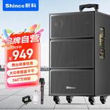 新科（Shinco）V50广场舞音响户外拉杆音箱三喇叭木质箱体大功率家用K歌移动摆摊低音炮 15吋单咪