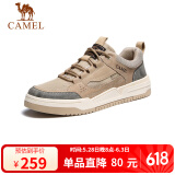 骆驼（CAMEL）男士潮流复古拼接运动休闲板鞋 G13S309046 小麦色 38
