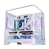 玩嘉问界MINI白色一体式曲面玻璃海景房机箱游戏电脑台式机MATX/240水冷/三面侧透/ARGB灯条