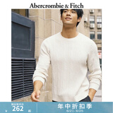 ABERCROMBIE & FITCH男装24秋冬款经典小麋鹿绞花黑色多色针织衫毛衣KI120-4197 奶油色 L (180/108A)