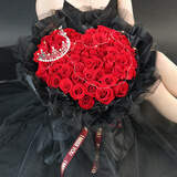 梦馨鲜花鲜花速递11朵红玫瑰礼盒花束送女友生日礼物全国同城配送 52朵红玫瑰花束-我爱你
