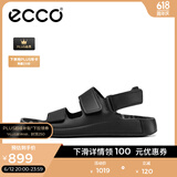 爱步（ECCO）凉鞋男 复古男士运动凉鞋夏天勃肯沙滩鞋男休闲皮凉鞋 科摩500944 黑色50094401001 44