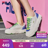 斐乐（FILA）官方女鞋ROCK岩石鞋帆布鞋杨幂同款夏新款时尚休闲鞋 白棉花糖/炫目蓝-MD 35.5