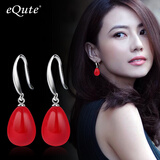 依特贝壳珍珠耳钉耳环女韩国高级感红色新娘耳坠女气质耳饰品生日礼物 红色