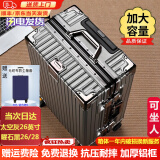 威兹曼保罗铝框行李箱大容量旅行箱学生密码箱万向轮拉杆箱加厚皮箱可登机 太空灰【合金铝框—抗压防刮】 26英寸 【长途出行学生住宿】