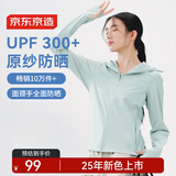 京东京造【UPF300+】防晒衣女士原纱冰丝凉感夏季防晒服女外套 薄荷绿M