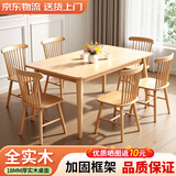 全品屋全实木餐桌家用餐桌椅组合小户型现代饭桌橡胶木餐厅长方桌餐桌 【全实木】 120*70单桌