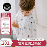 nest designs新生儿抱毯宝宝双层大方巾婴儿用品襁褓包巾纱布被子盖毯2件装 小精灵系列120*120（双层2件装）