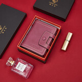 老人头牛皮女士钱包大容量短款零钱卡包钱票夹手拿包轻奢女友生日礼物