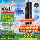 美的（Midea）【总榜TOP1】家用空调扇智能语音冷风扇负离子净化静音落地冷风机水冷塔扇强力制冷小空调ACA10TJR