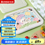 志高（CHIGO）炒酸奶机炒冰机冰淇淋机家用小型免插电制冰盘316不锈钢CBP02白色