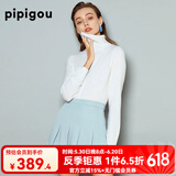皮皮狗 两翻领套头 打底羊绒衫基础新款打底羊绒针织衫女士内搭毛衣 101本白 S /095