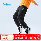 361°童装 儿童裤子春季男女童3-14岁针织长裤 【加绒】经典黑 150