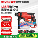 大有20V无刷充电电锤两用锂电锤冲击钻工业级电锤DRH双电5.0标充