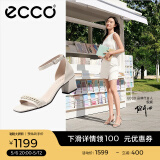 爱步（ECCO）一字带凉鞋女 倪妮同款夏季高跟增高凉鞋罗马凉鞋  塑雅213343 石灰色21334301378（牛皮）   35 （偏大，建议选小一码）