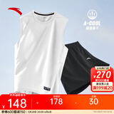 安踏（ANTA）速干背心丨男透气运动背心2025夏季健身无袖上衣晨练服篮球罩衫 【背心+裤子】白黑 L (175) 建议130-150斤