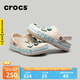 crocs卡骆驰洞洞鞋贝雅卡骆班轻便耐磨一脚蹬休闲鞋|205089 冬日白/彩色-1LI 40 (250mm)