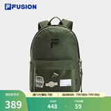 斐乐（FILA）FUSION潮牌背包情侣款双肩包女士包包大容量电脑包男士休闲书包 军革绿-KK XS