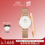 丹尼尔惠灵顿（DanielWellington）DW女表28mm欧美简约白盘石英腕表520礼物DW00100219+小手镯