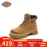 Dickies女士马丁靴高帮时尚情侣靴百搭工装靴女 土黄 男女款-39 