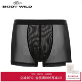 BODYWILD男士内衣透气网纱轻薄舒适装腰平角内裤ZBN23EG4黑色170