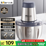 小熊（Bear）绞肉机家用 辅食机婴儿绞馅机碎肉机料理机饺子肉馅搅拌机打蒜器电动搅肉机约2L钢碗双刀QSJ-S03B5