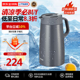 虎牌（TIGER）大容量真空不锈钢保温壶家用保温瓶按压式暖瓶PWO-A160灰色1.6L