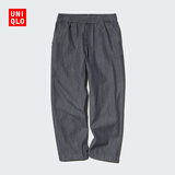 优衣库女装棉质牛仔舒适九分裤/水洗产品休闲百搭478995 473801 478995/08深灰色 M