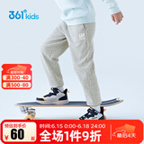 361°儿童春秋薄款长裤男童卫裤运动长裤女童秋冬保暖中大童休闲长 浅瓦花灰1501【加绒】 150
