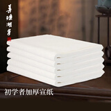 善琏湖笔 生宣纸半生熟毛笔字书法练习宣纸白纸熟宣学生初学者吸墨国画工笔画专用纸 四尺六开半生熟/100张